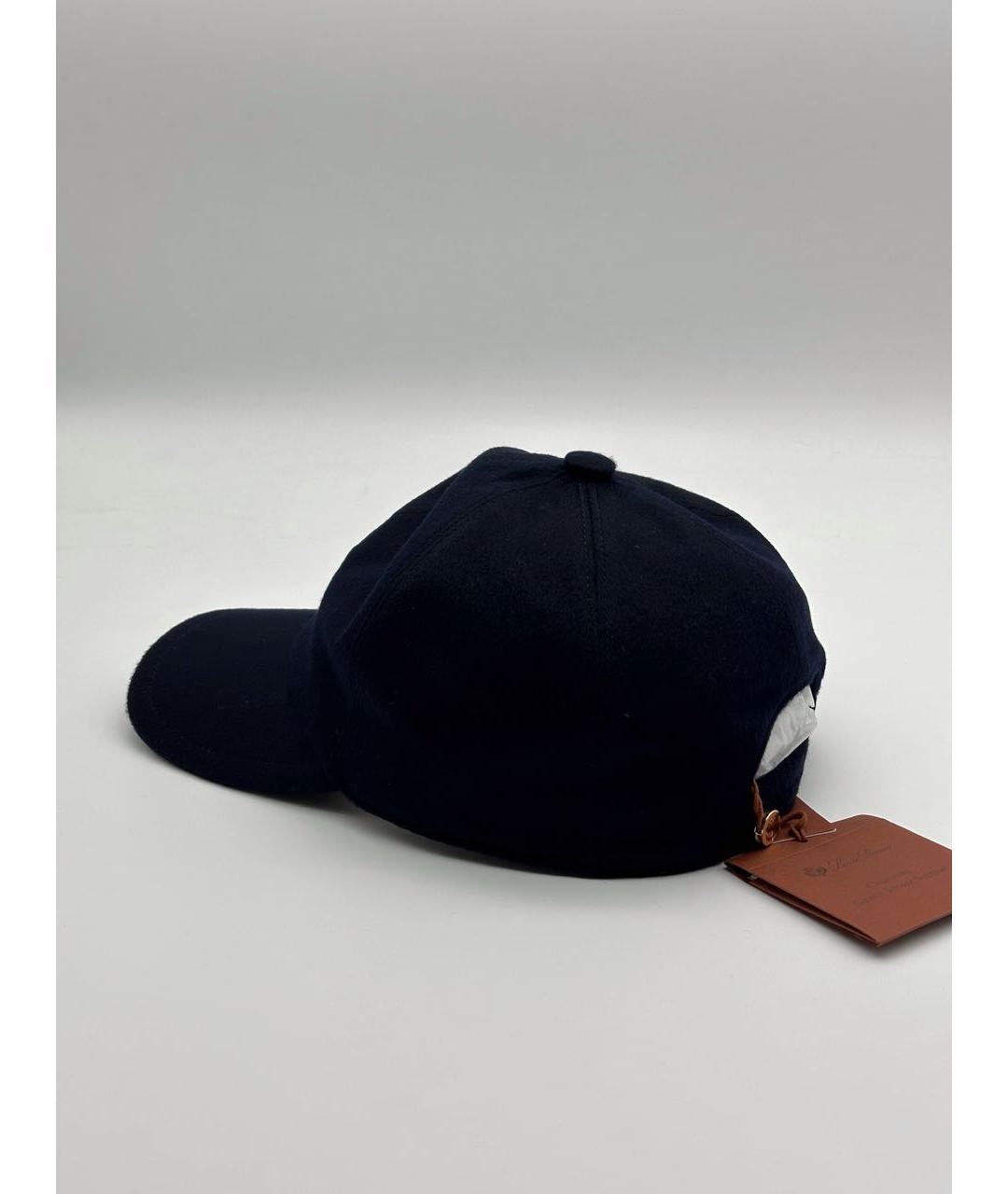 LORO PIANA Темно-синяя кашемировая кепка/бейсболка, фото 2
