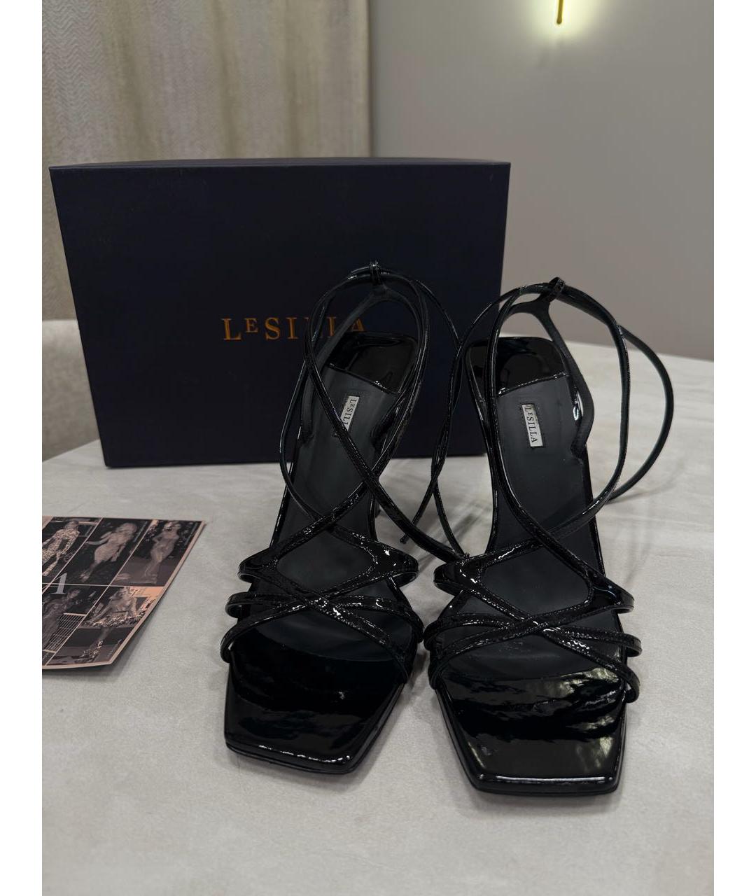 LE SILLA Черные кожаные босоножки, фото 3