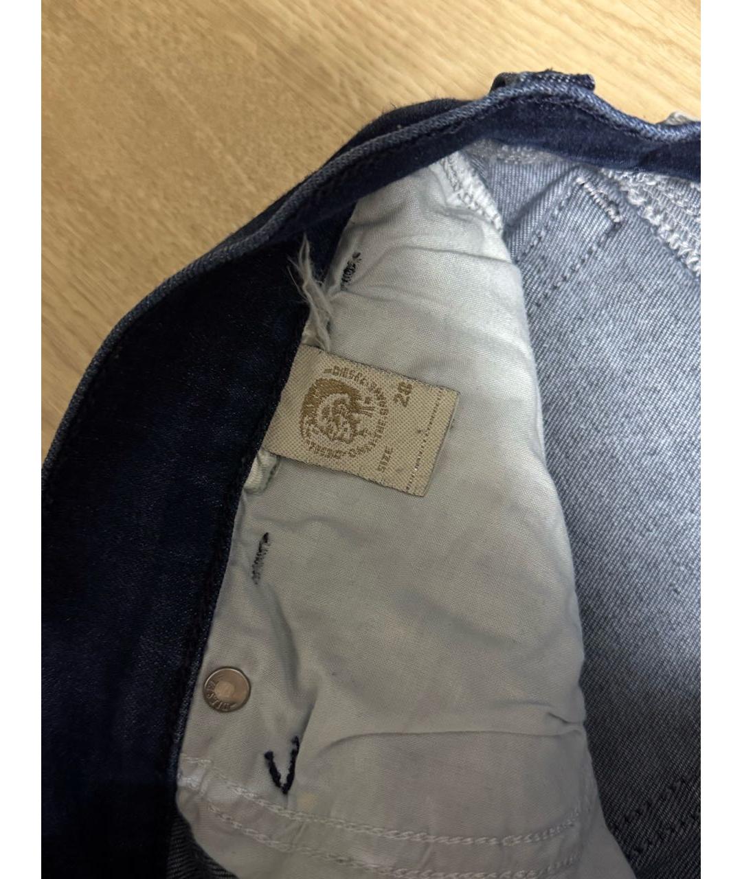 DIESEL Синие хлопко-полиэстеровые джинсы слим, фото 6