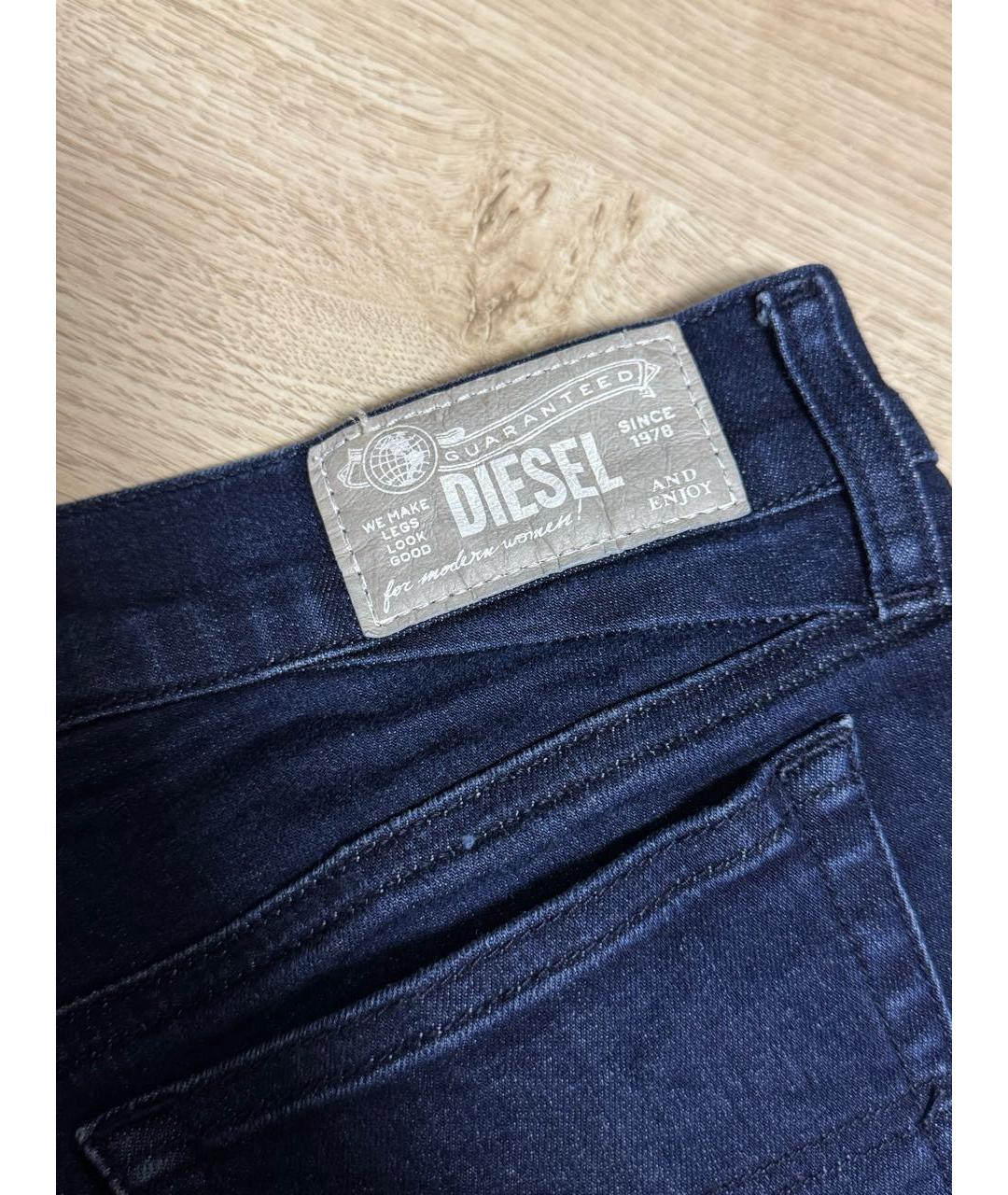 DIESEL Синие хлопко-полиэстеровые джинсы слим, фото 5