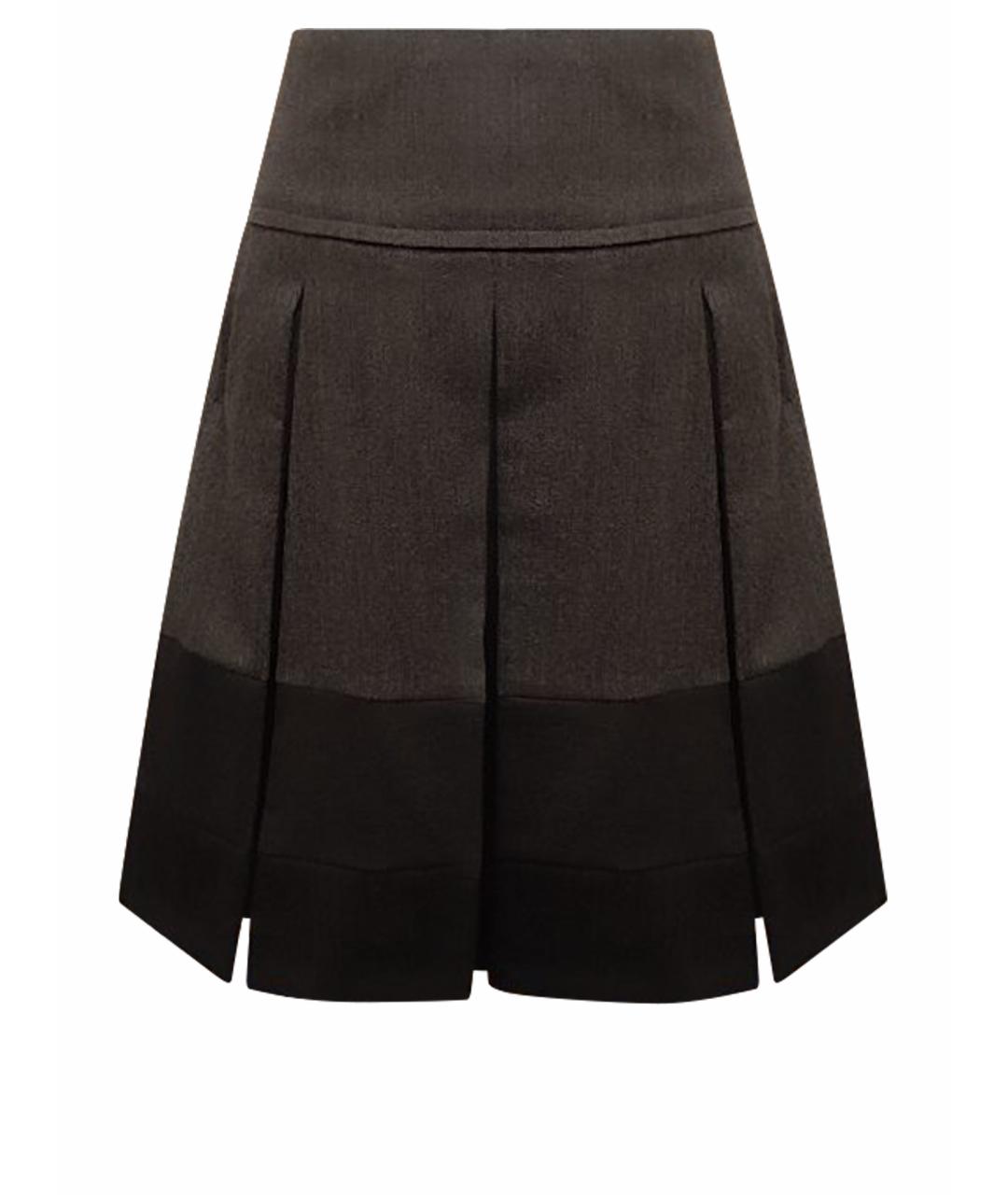 SPORT MAX CODE Серая шерстяная юбка миди, фото 1