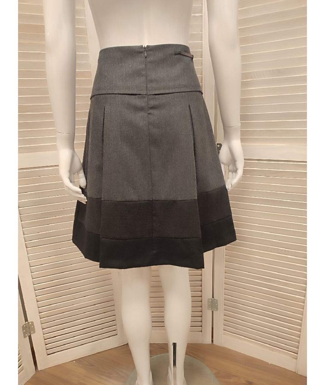 SPORT MAX CODE Серая шерстяная юбка миди, фото 2