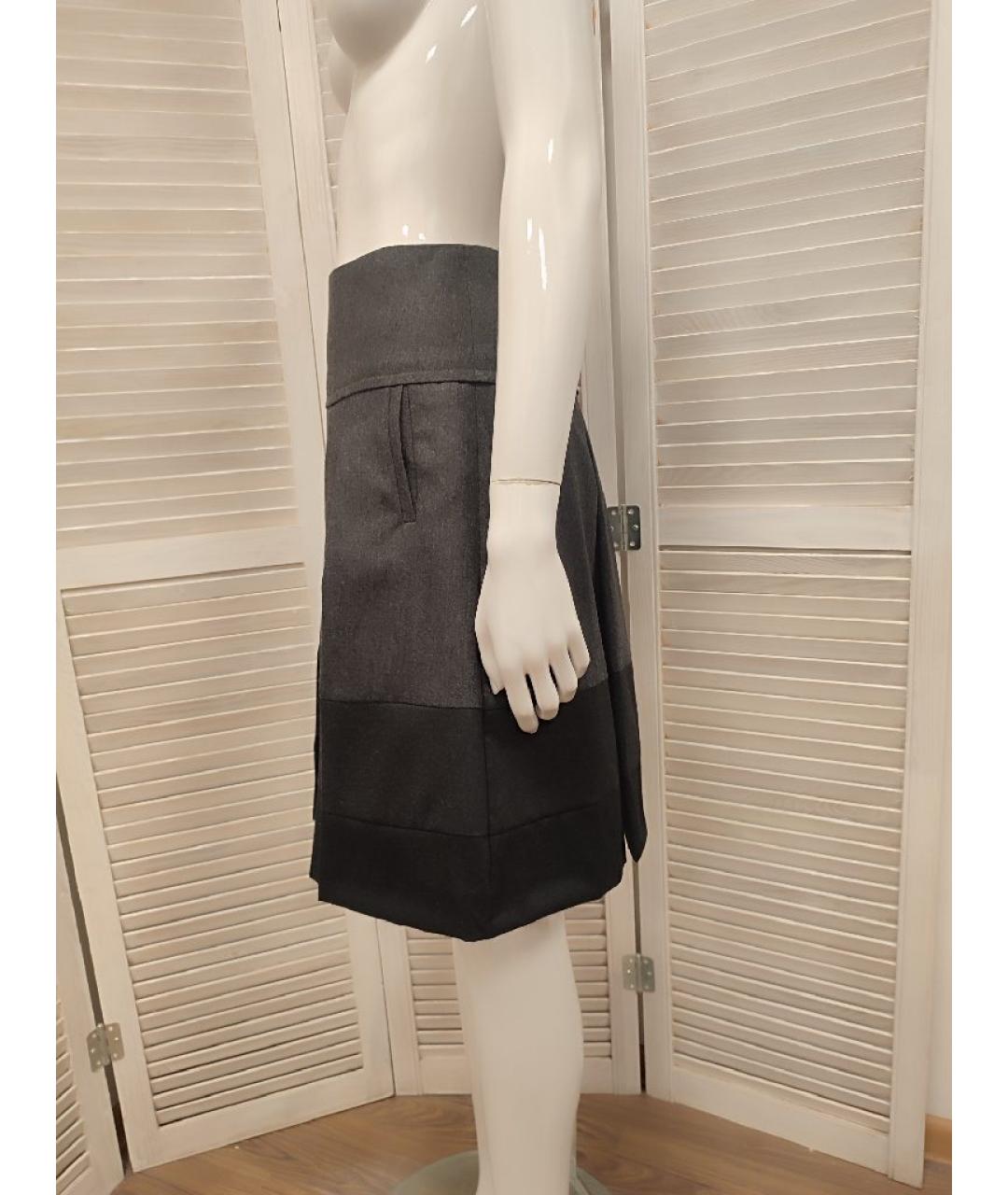 SPORT MAX CODE Серая шерстяная юбка миди, фото 4