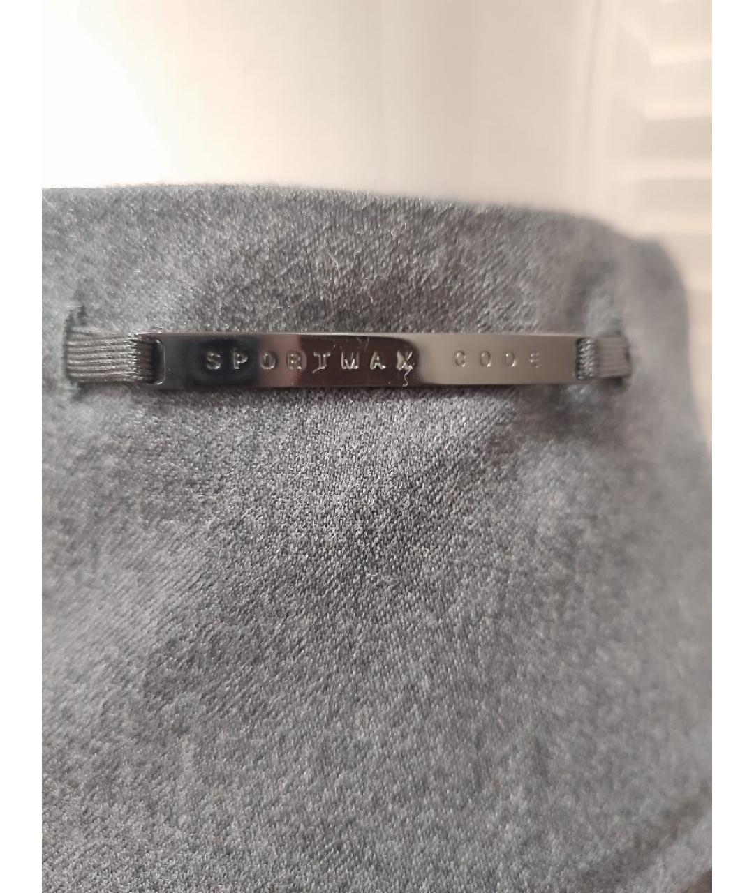 SPORT MAX CODE Серая шерстяная юбка миди, фото 5