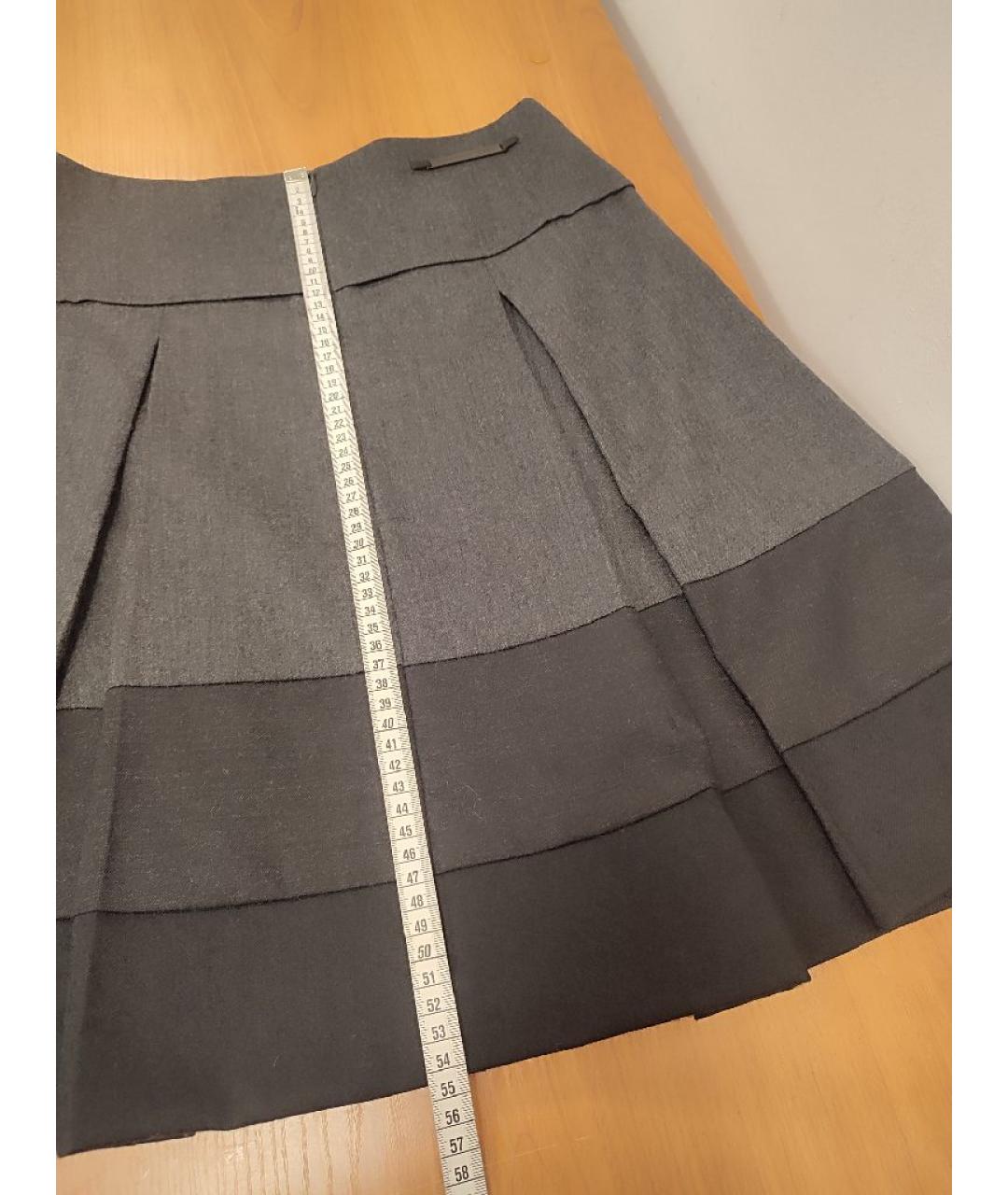 SPORT MAX CODE Серая шерстяная юбка миди, фото 6