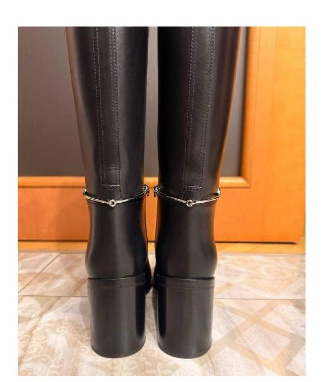 GUCCI Черные кожаные сапоги, фото 4