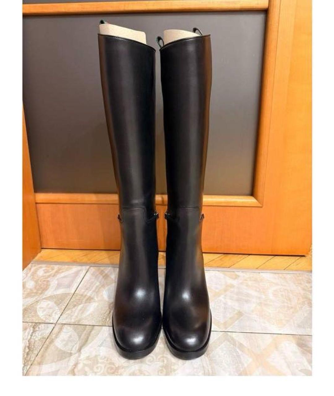 GUCCI Черные кожаные сапоги, фото 2