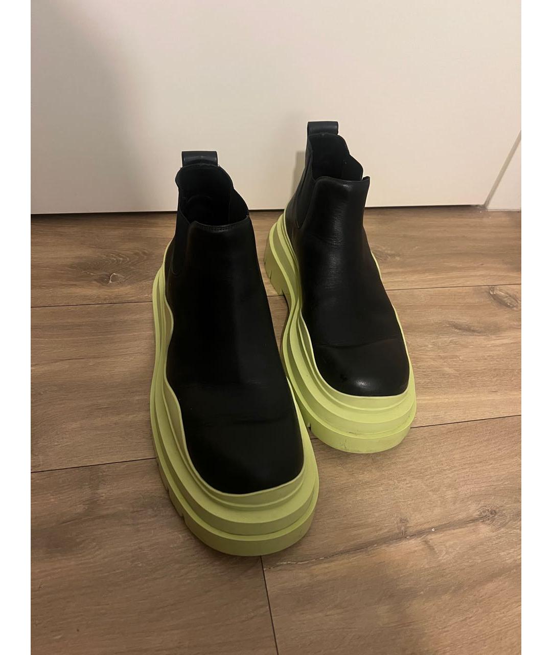 BOTTEGA VENETA Черные кожаные полусапоги, фото 2