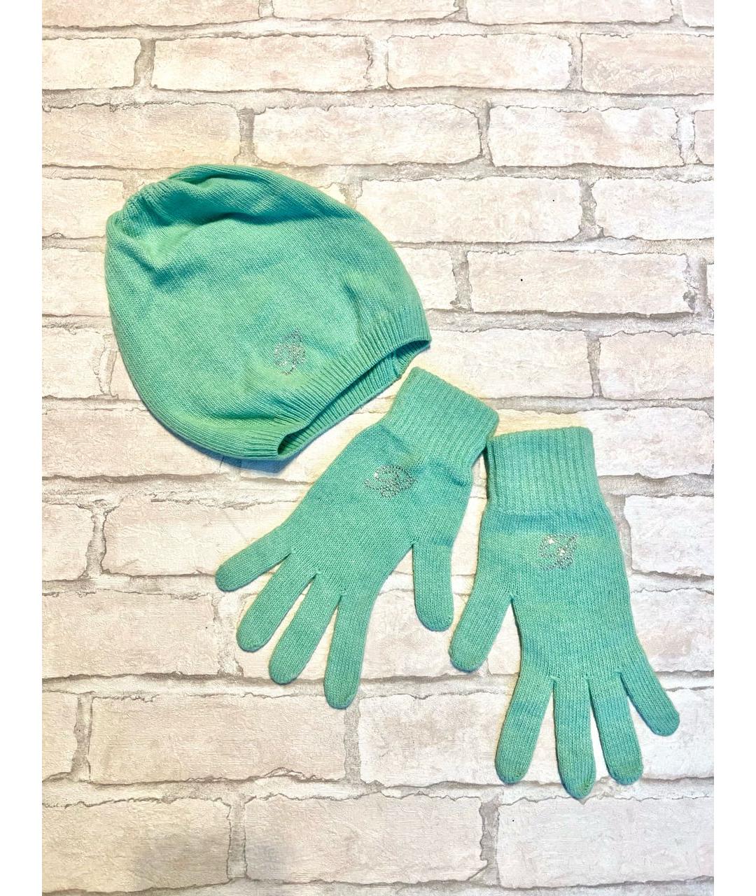 BLUMARINE Бирюзовая хлопковая шапка, фото 9