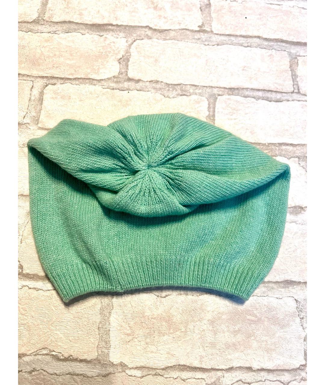 BLUMARINE Бирюзовая хлопковая шапка, фото 7