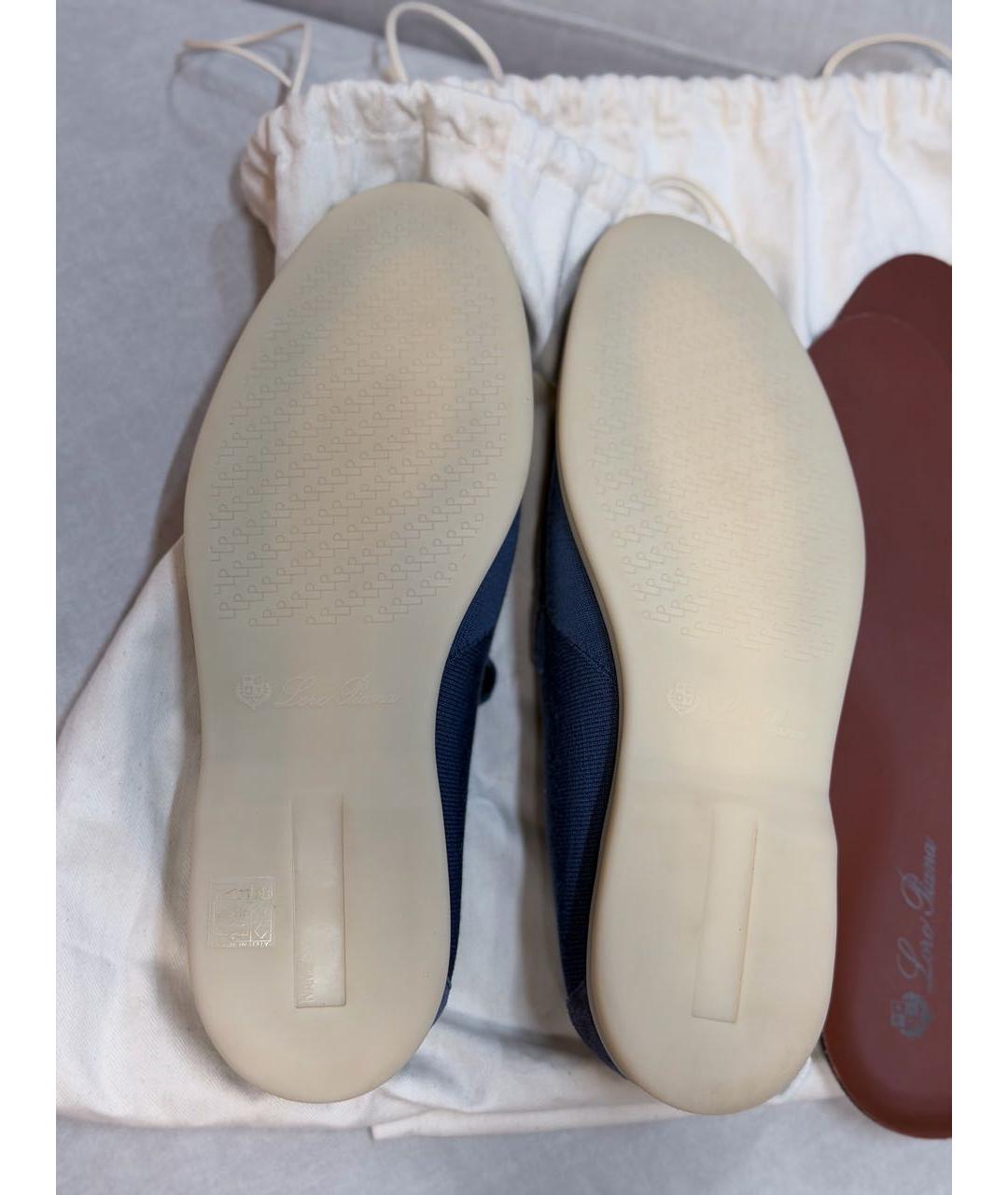 LORO PIANA Синие лоферы, фото 8