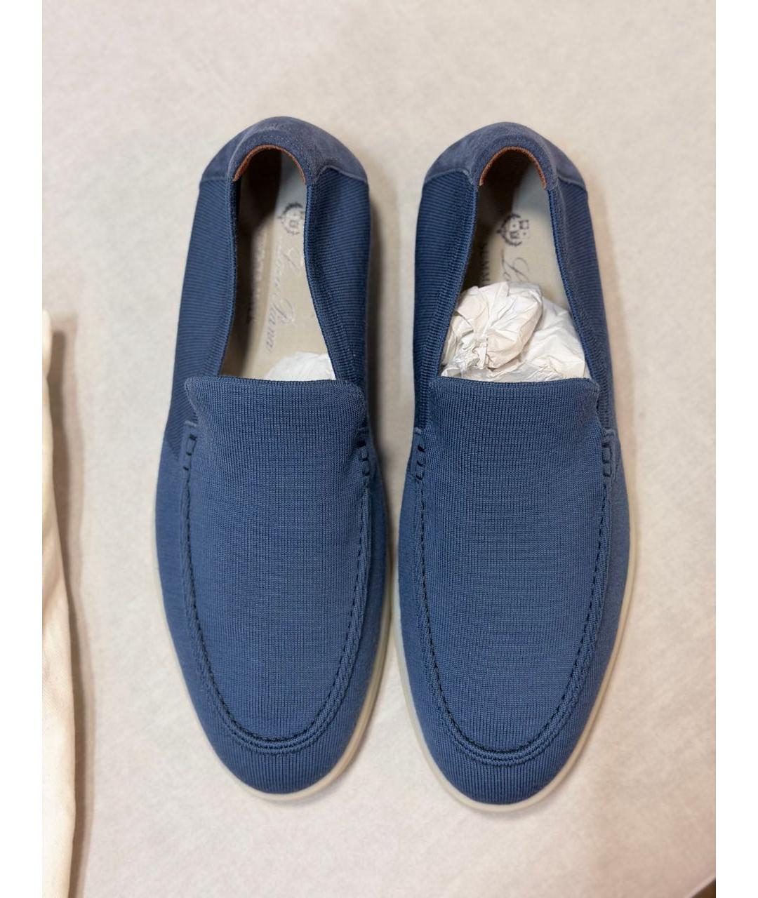 LORO PIANA Синие лоферы, фото 3