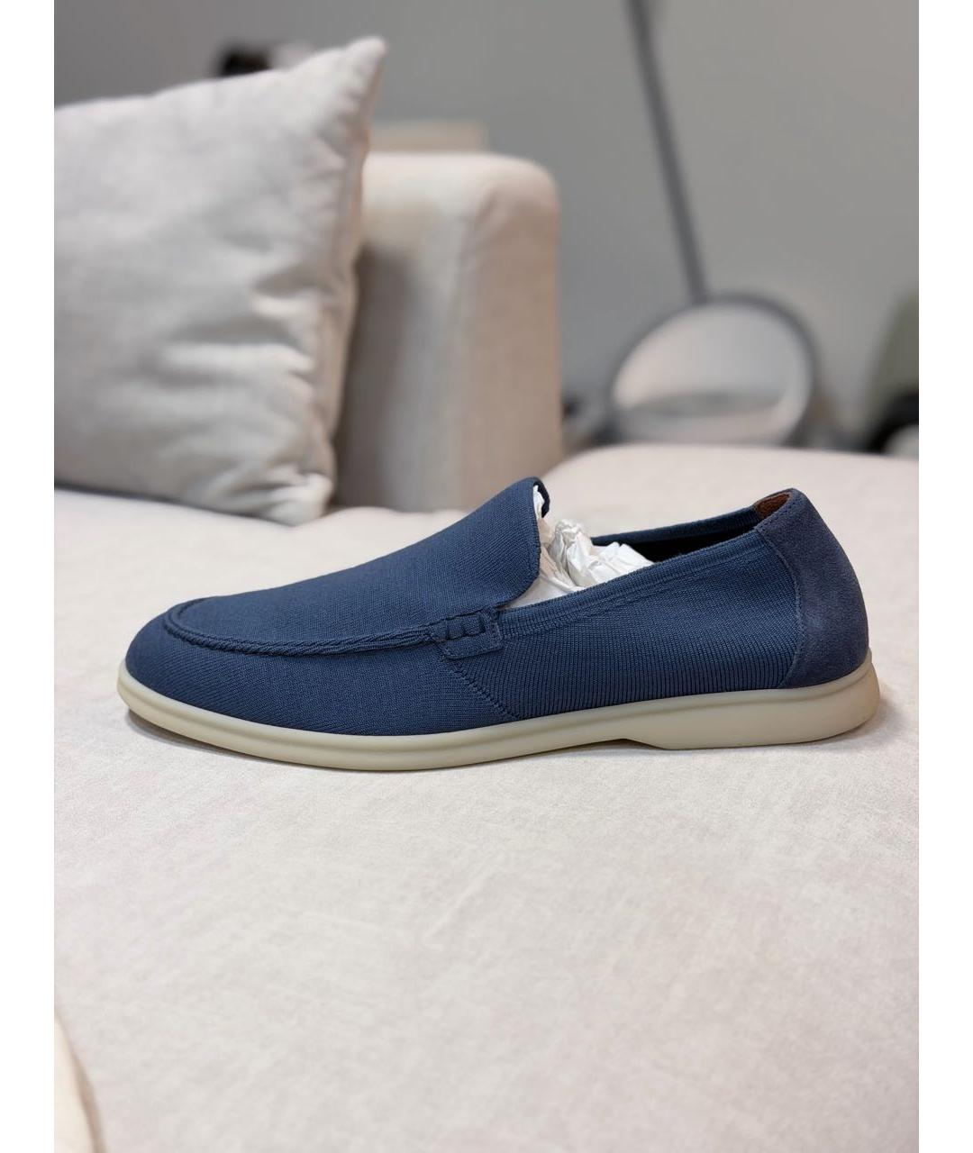 LORO PIANA Синие лоферы, фото 9