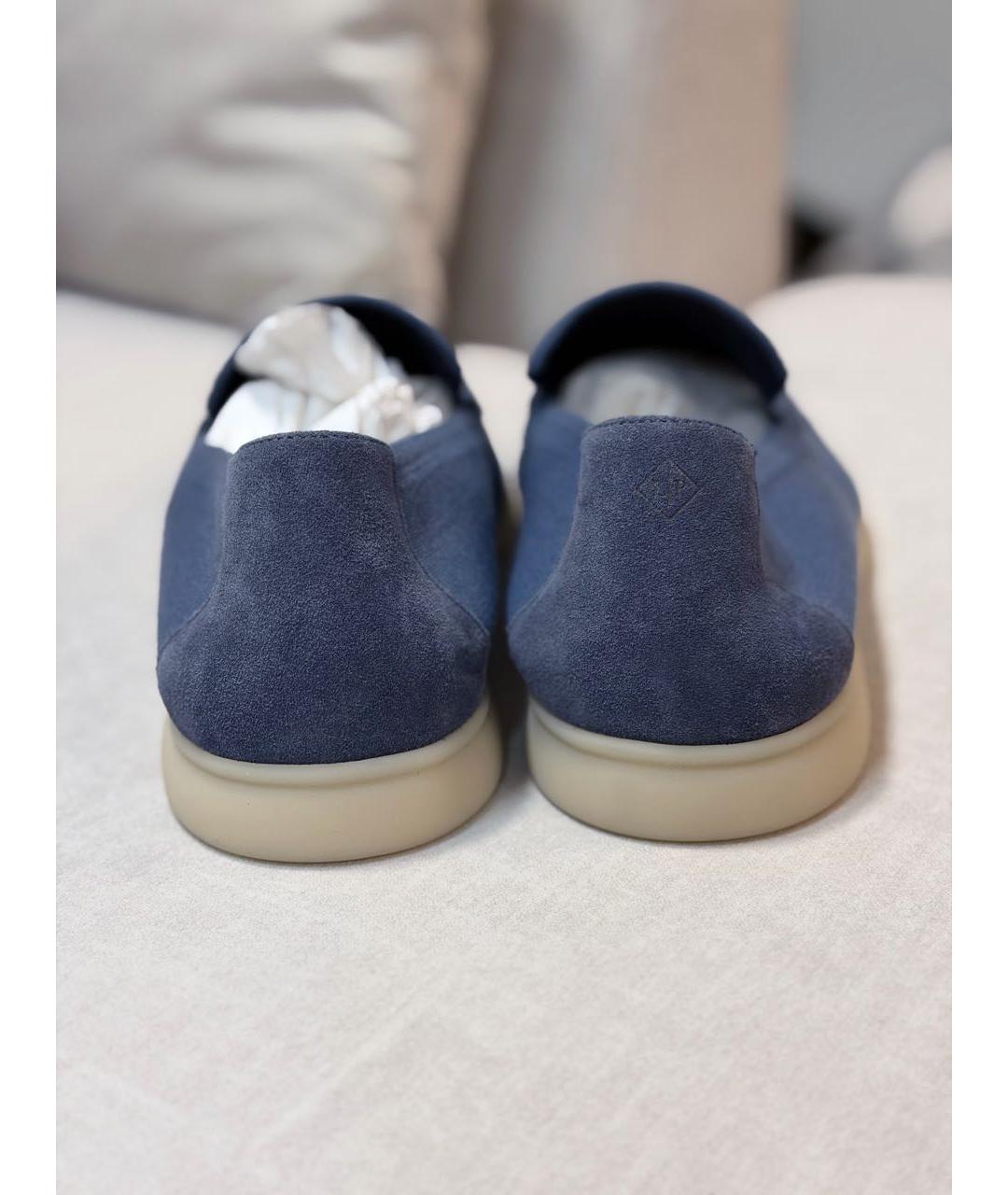 LORO PIANA Синие лоферы, фото 4