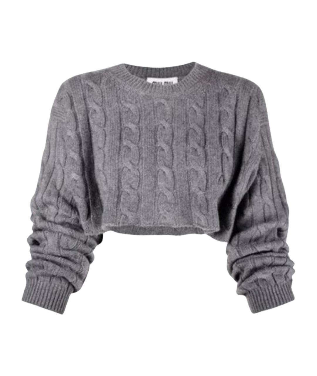 MIU MIU Серый шерстяной джемпер / свитер, фото 1