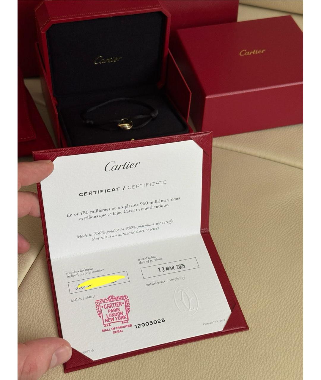 CARTIER Черный браслет из желтого золота, фото 5