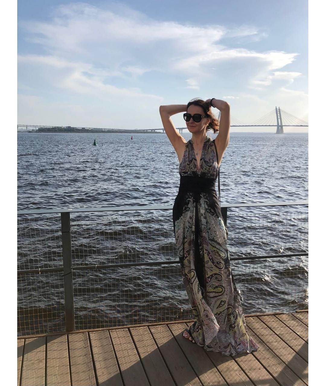 ETRO Мульти шелковое вечернее платье, фото 4