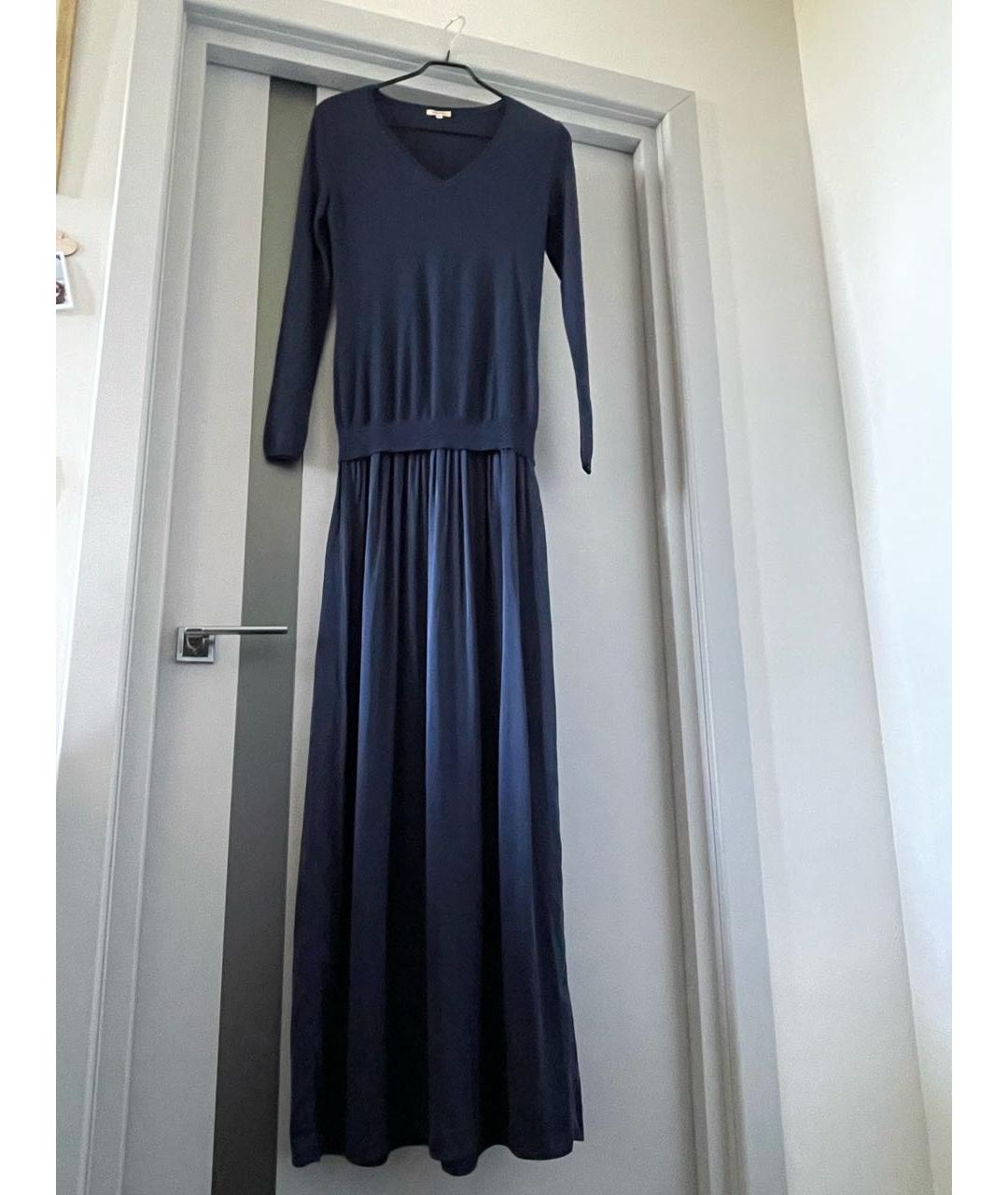 P.A.R.O.S.H. Темно-синее шелковое повседневное платье, фото 8