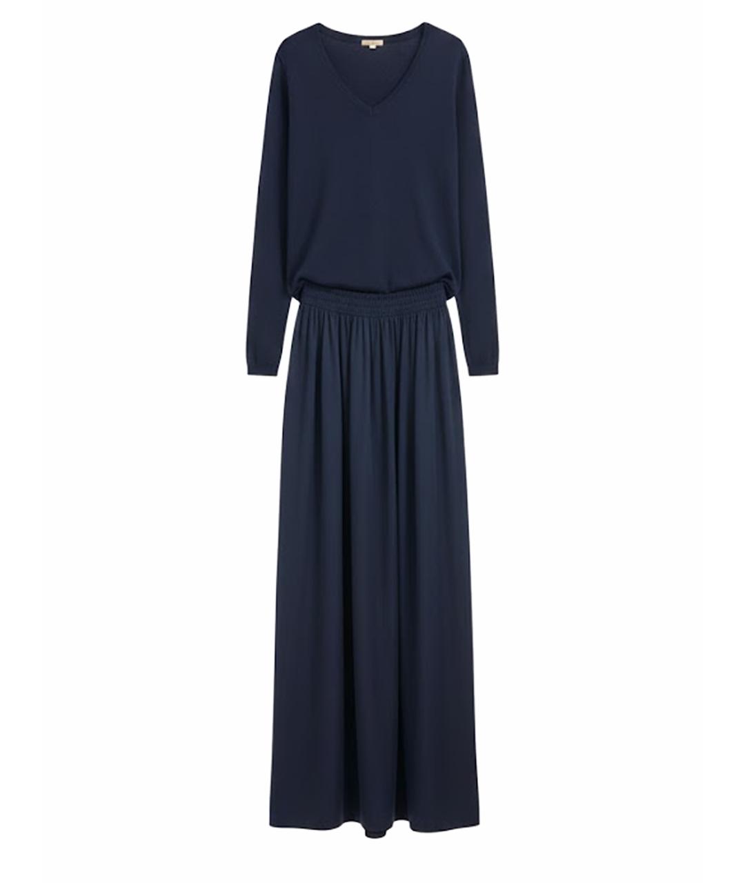 P.A.R.O.S.H. Темно-синее шелковое повседневное платье, фото 1