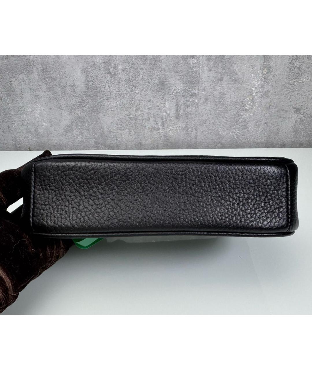 COACH Черная кожаная сумка с короткими ручками, фото 4