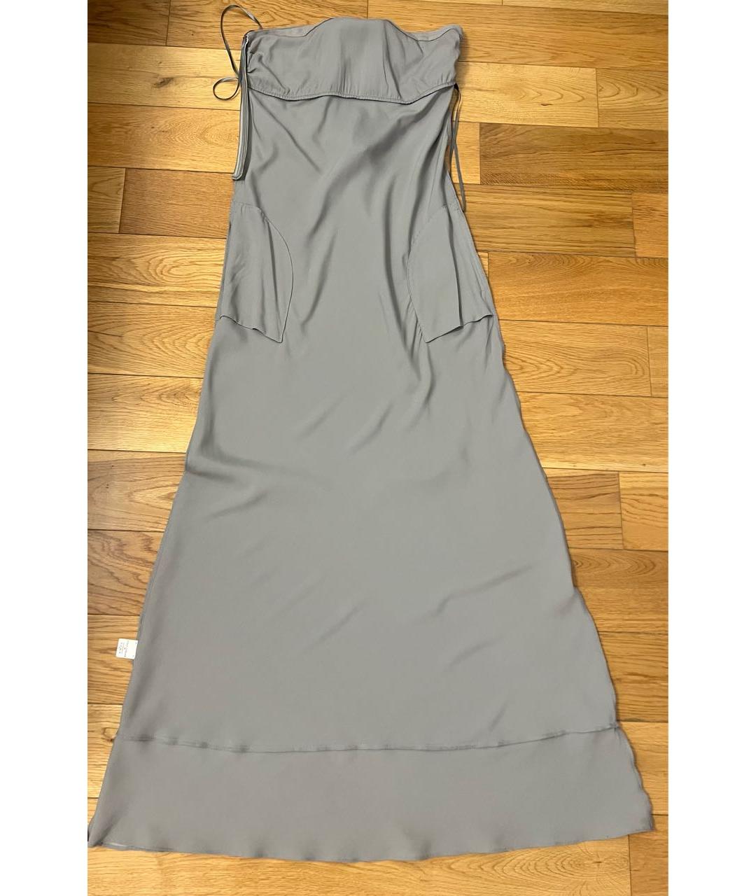 BRUNELLO CUCINELLI Серебряное шелковое вечернее платье, фото 6