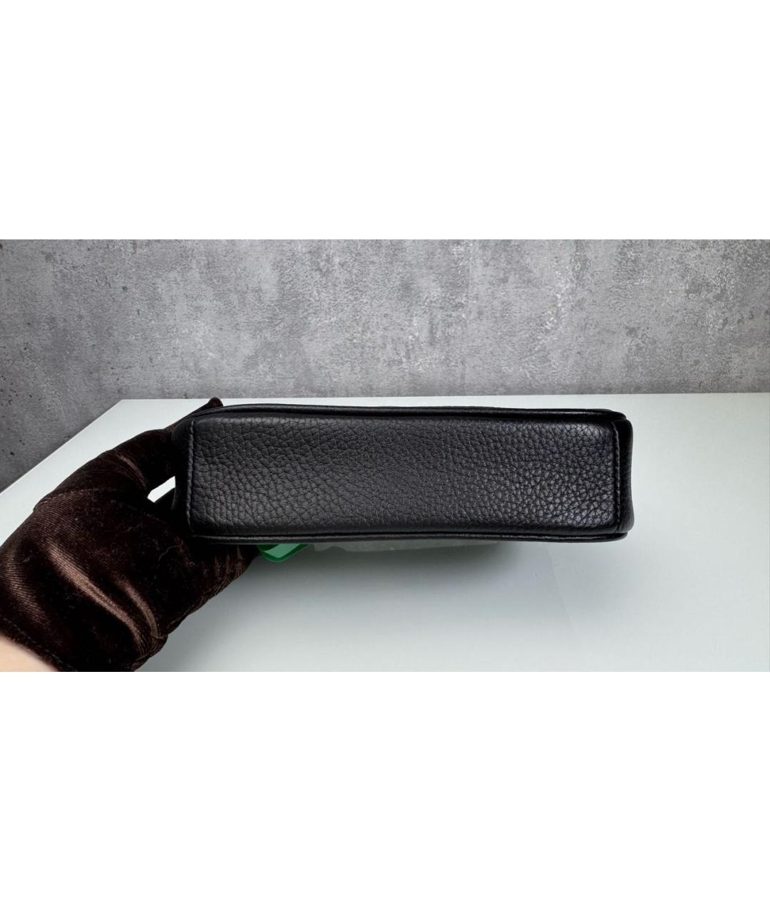 COACH Черная кожаная сумка с короткими ручками, фото 4