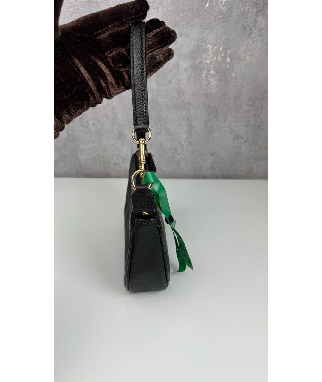 COACH Черная кожаная сумка с короткими ручками, фото 8