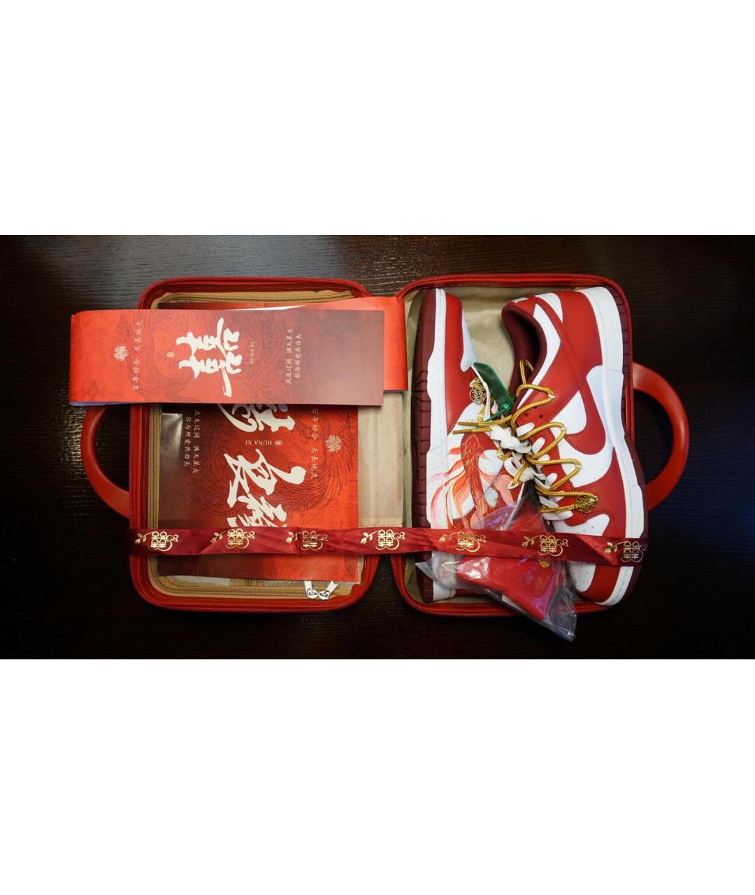 NIKE Красные низкие кроссовки / кеды из искусственной кожи, фото 5