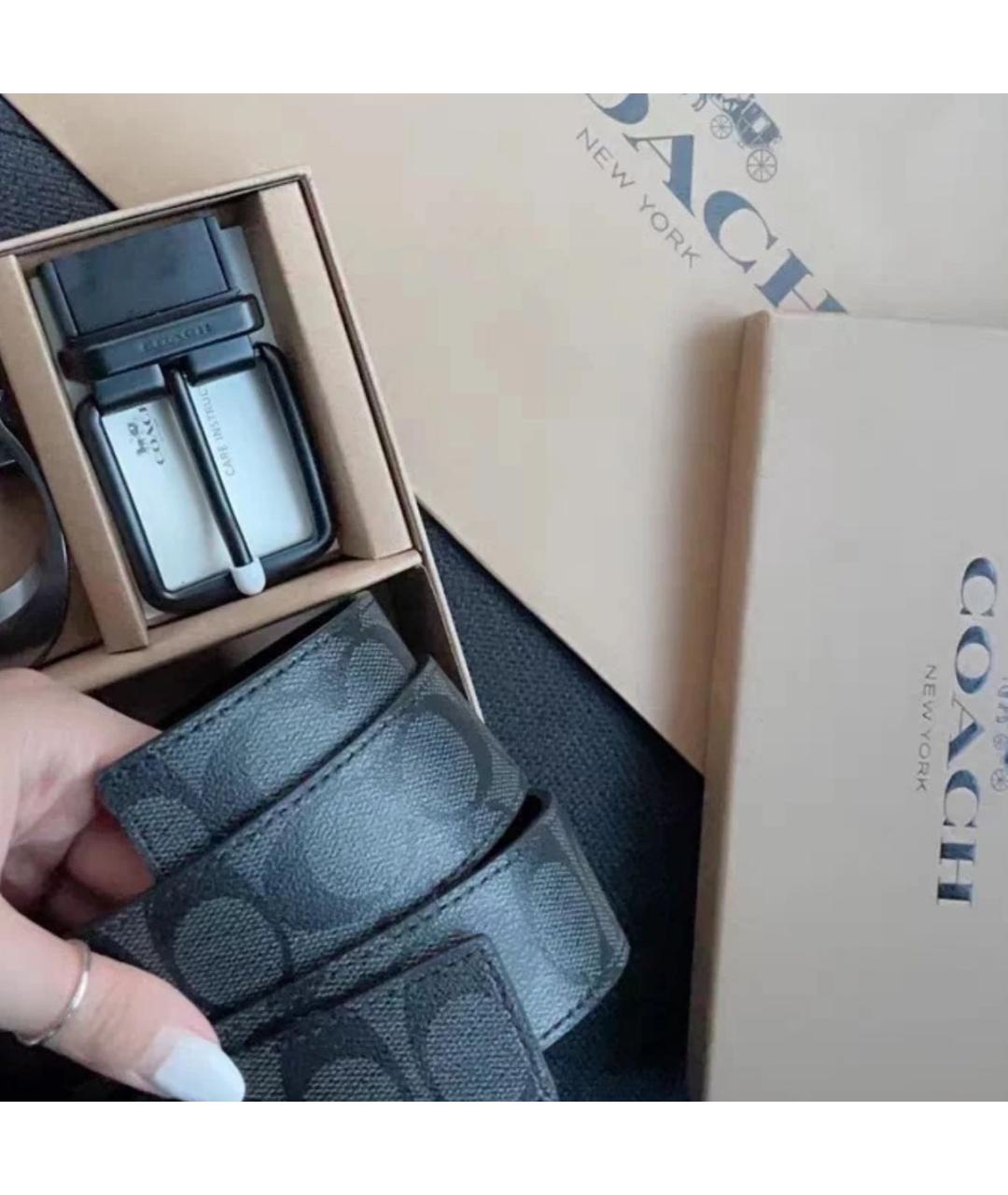 COACH Серый ремень, фото 5