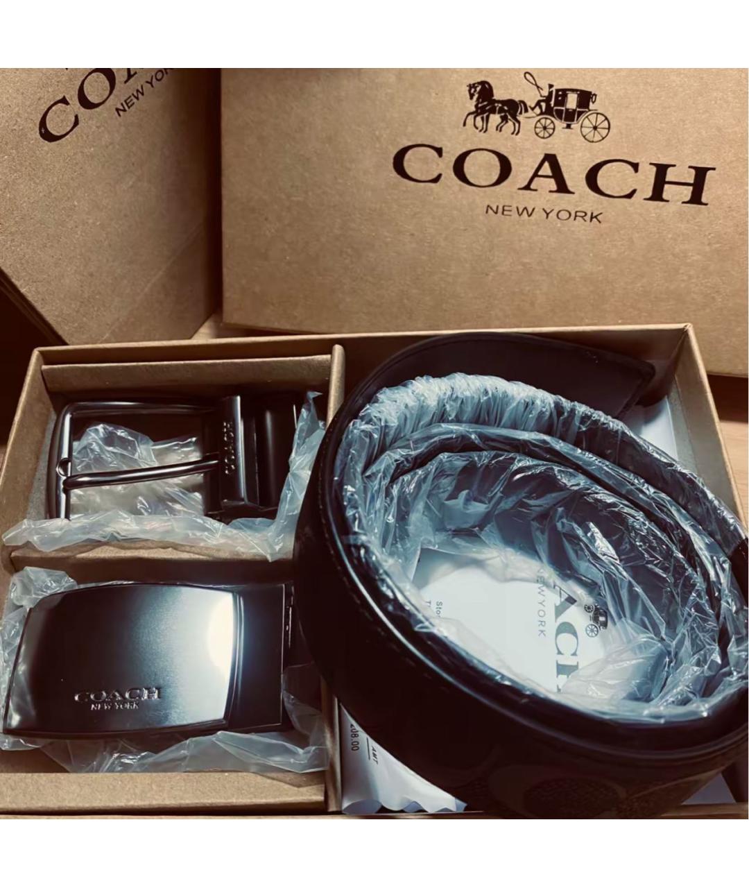 COACH Серый кожаный ремень, фото 7