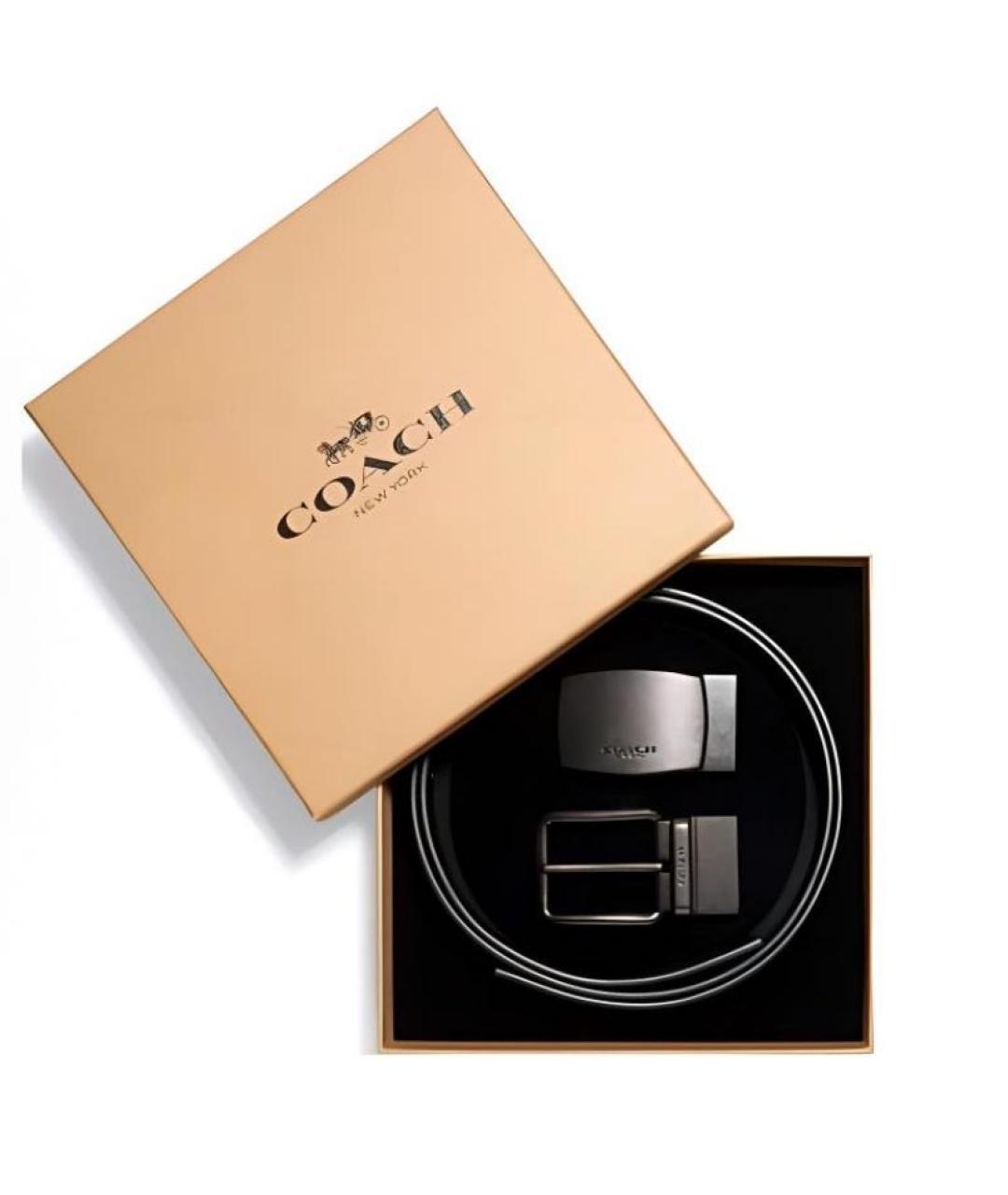 COACH Серый кожаный ремень, фото 2