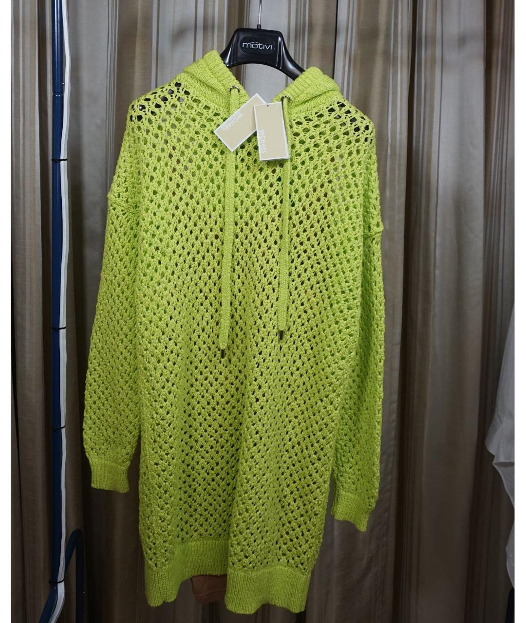 MICHAEL KORS Зеленые хлопковое повседневное платье, фото 2