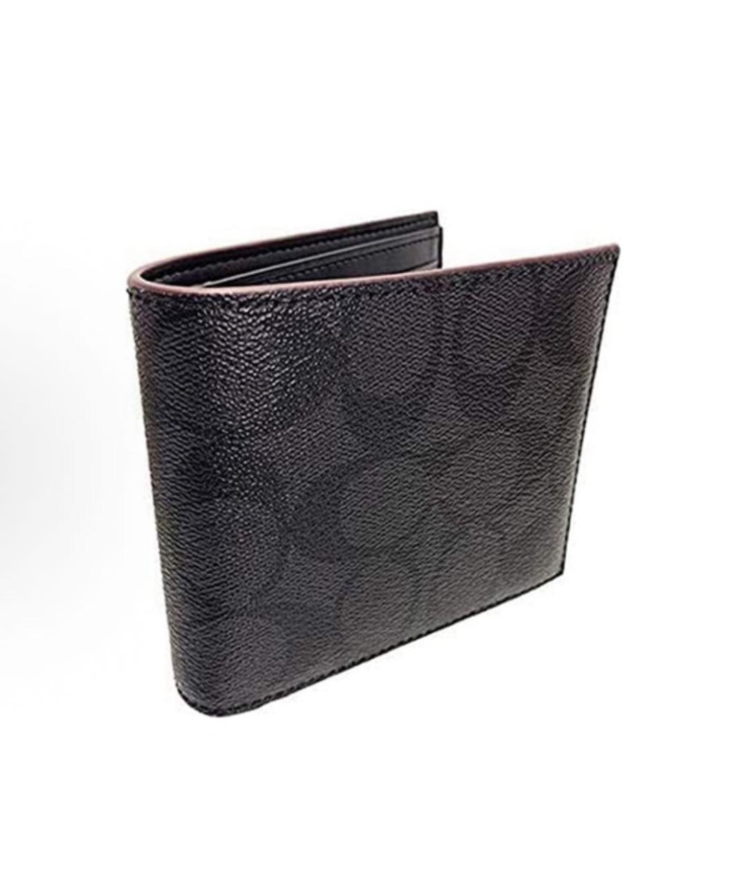 COACH Черный кожаный кошелек, фото 4