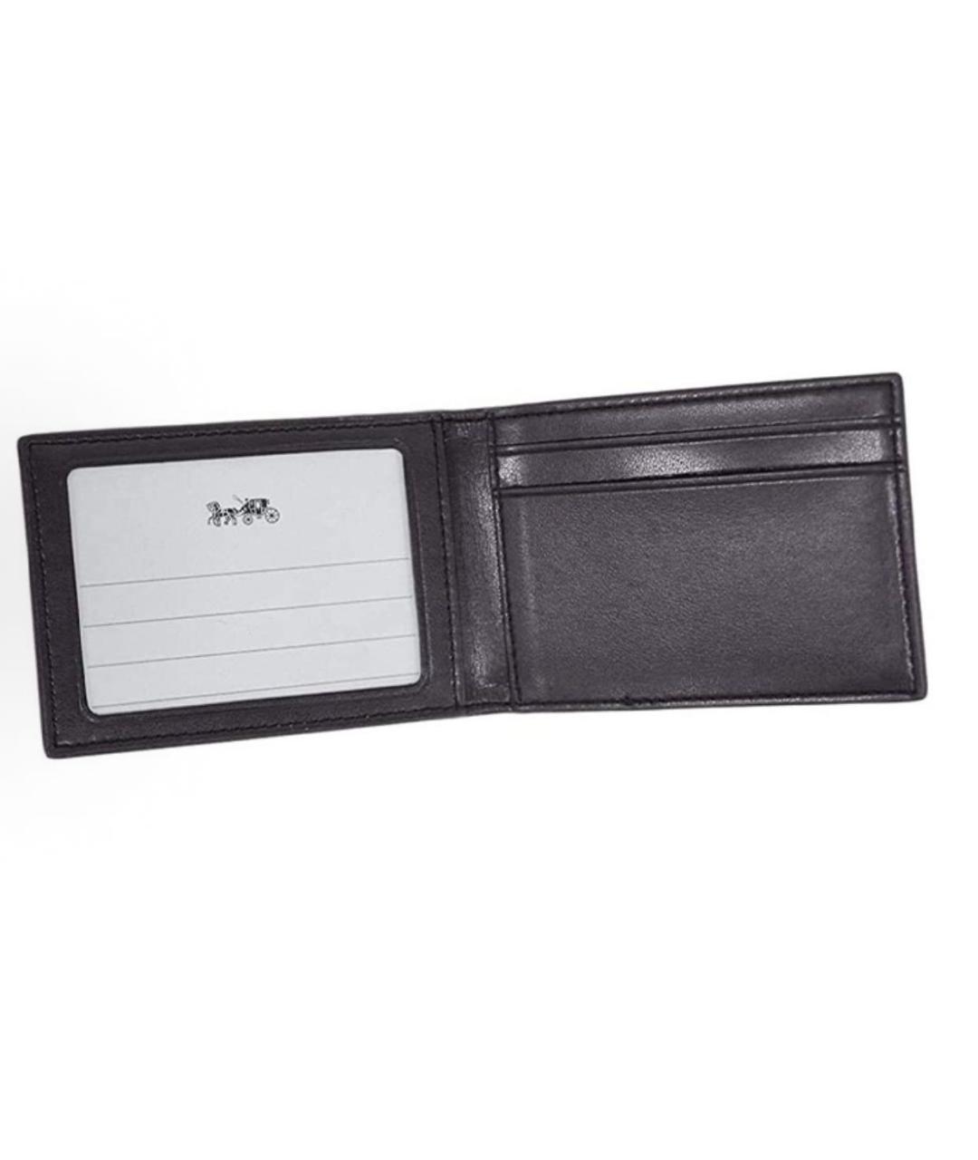 COACH Черный кожаный кошелек, фото 5