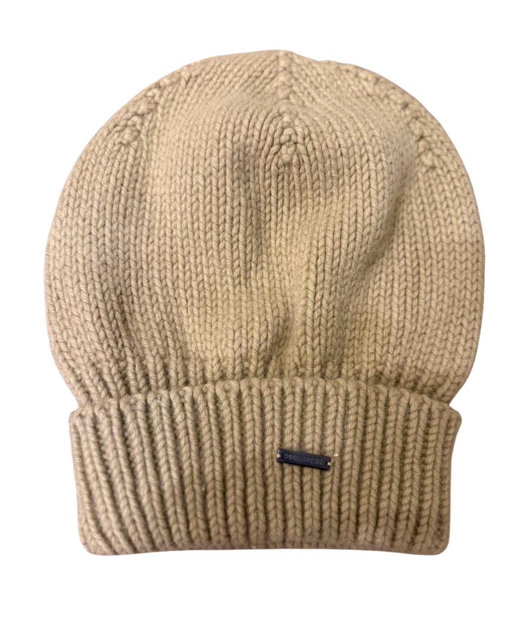 DSQUARED2 Бежевая шерстяная шапка, фото 1