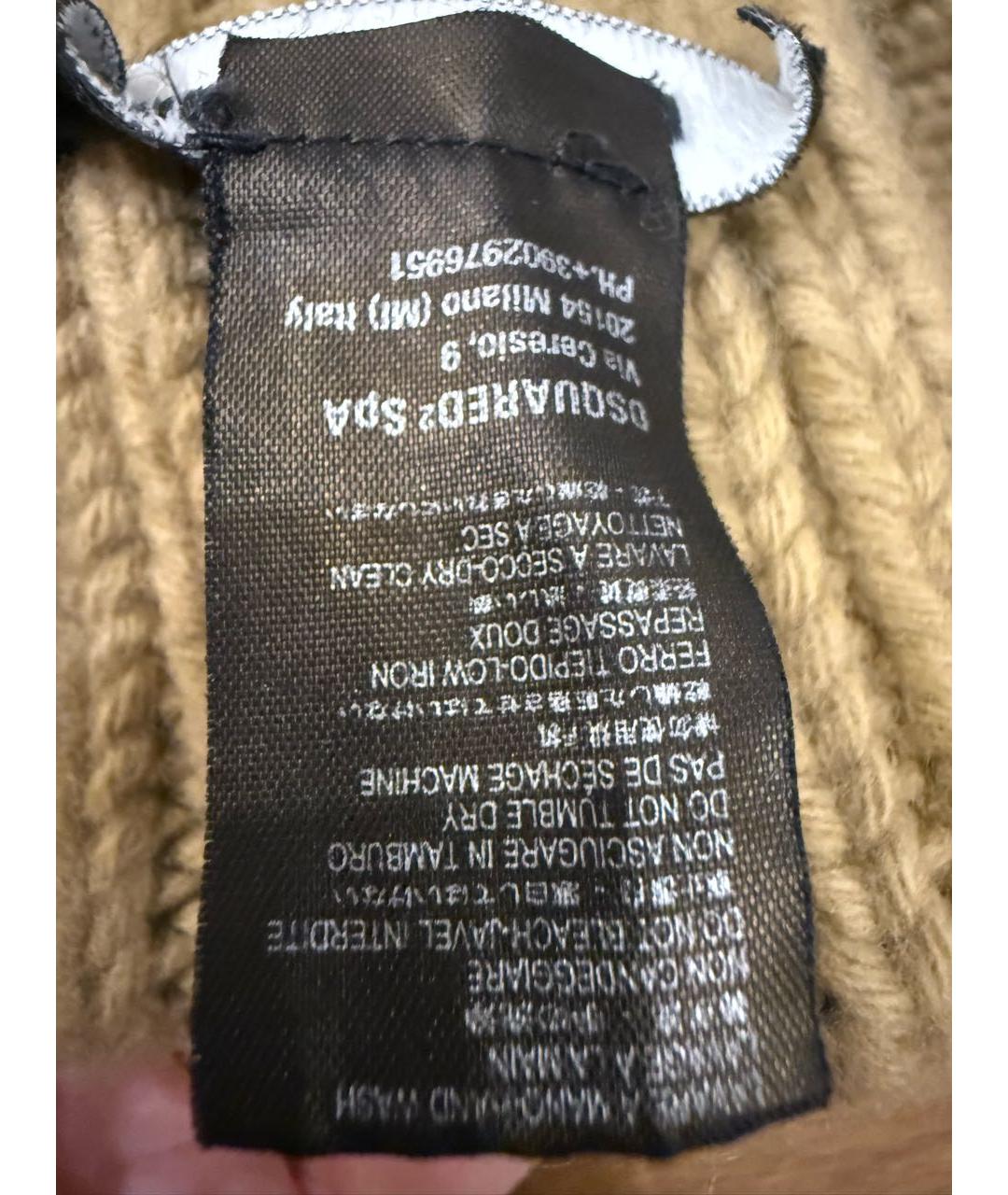 DSQUARED2 Бежевая шерстяная шапка, фото 5