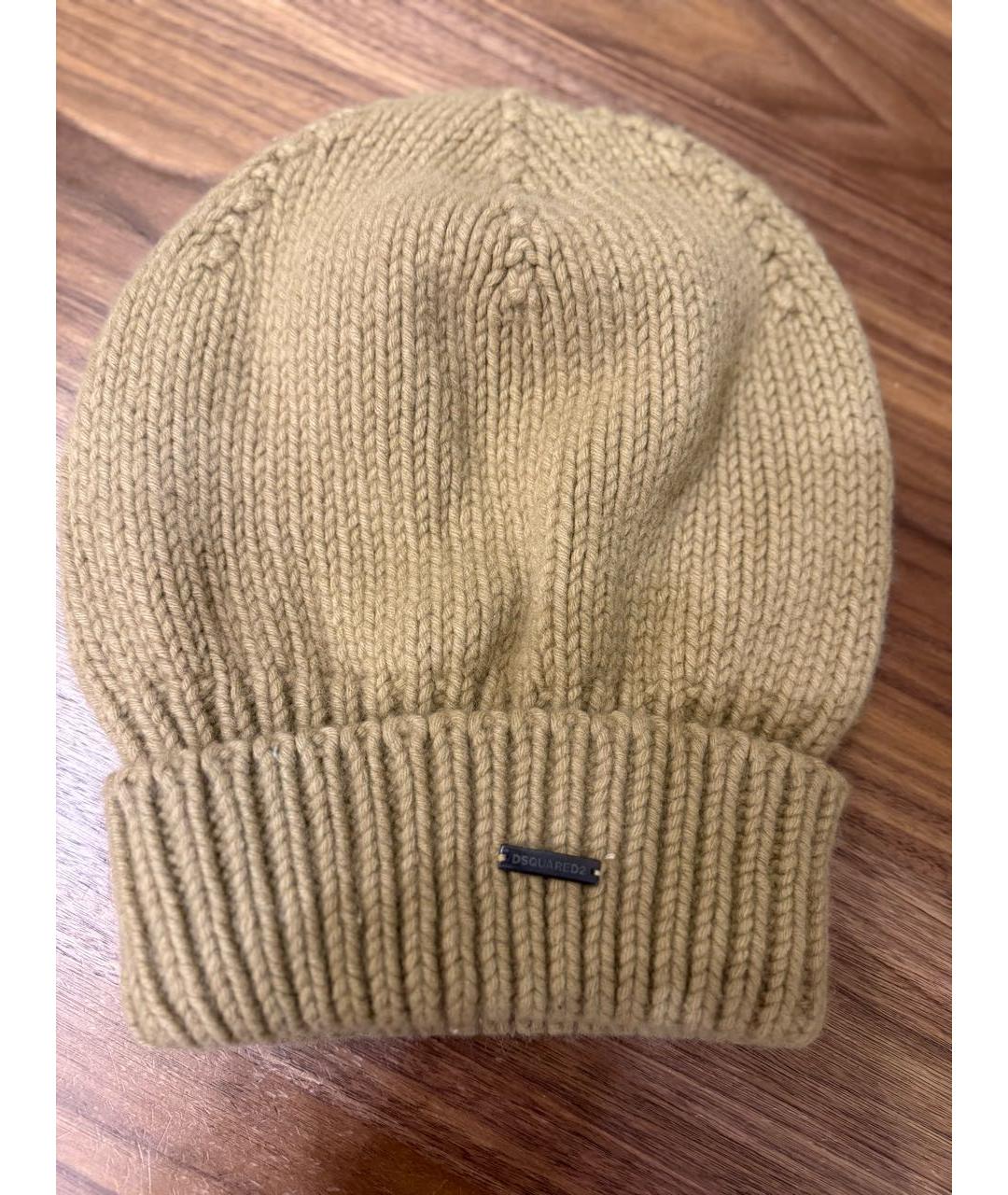 DSQUARED2 Бежевая шерстяная шапка, фото 6
