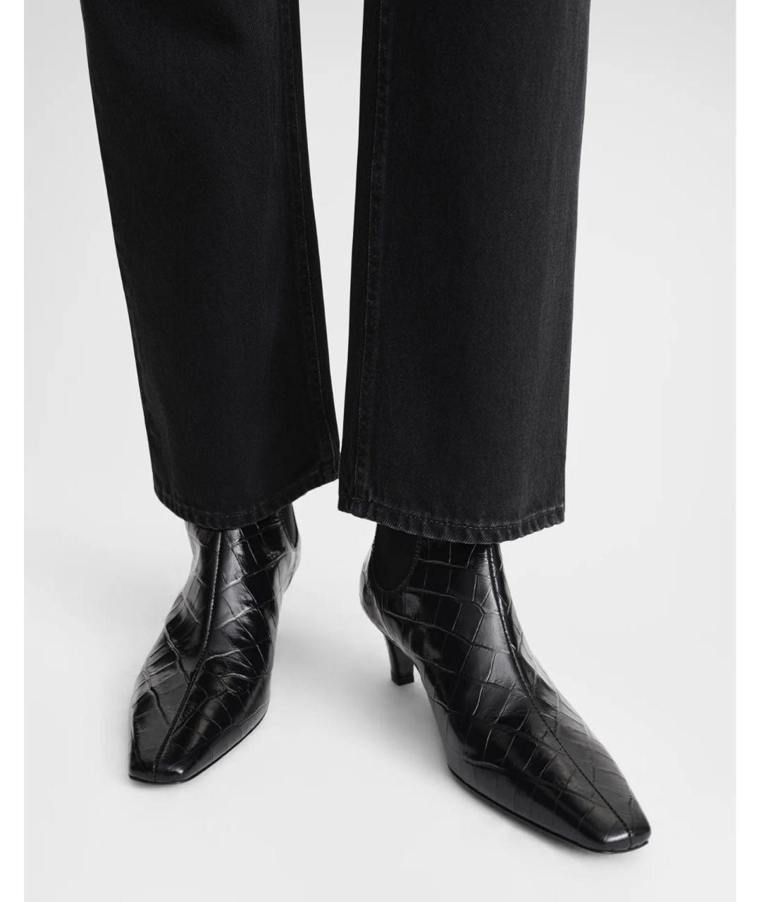 TOTEME Черные кожаные ботильоны, фото 2