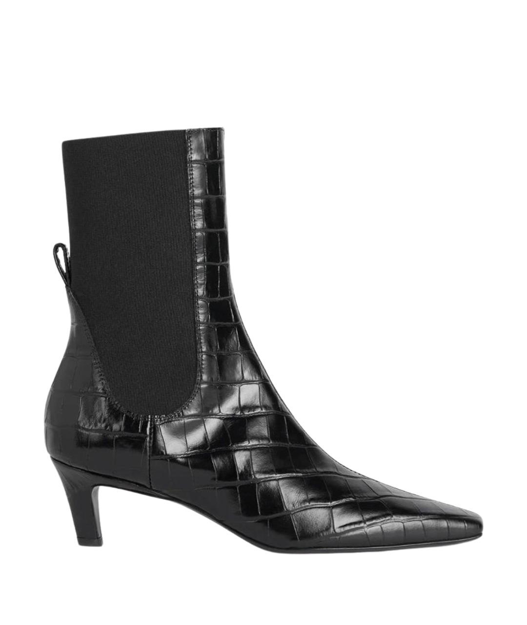 TOTEME Черные кожаные ботильоны, фото 1