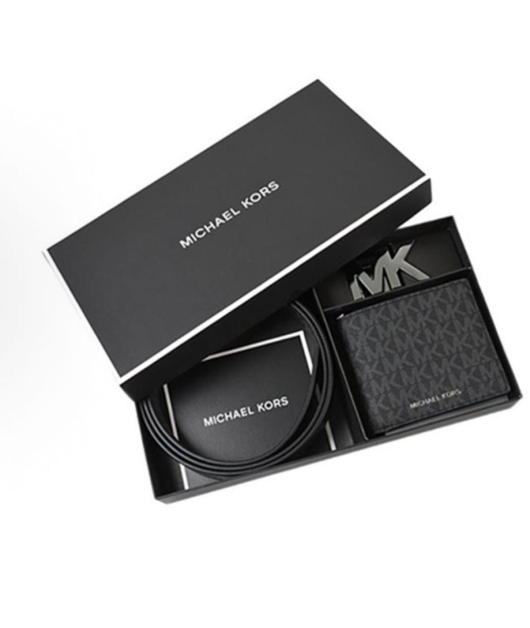 MICHAEL KORS Черный кожаный ремень, фото 2