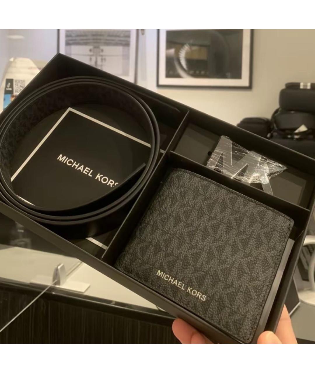 MICHAEL KORS Черный кожаный ремень, фото 7