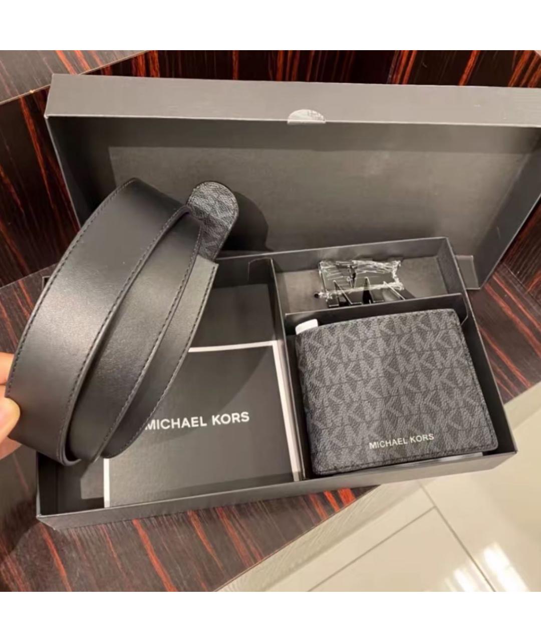 MICHAEL KORS Черный кожаный ремень, фото 6