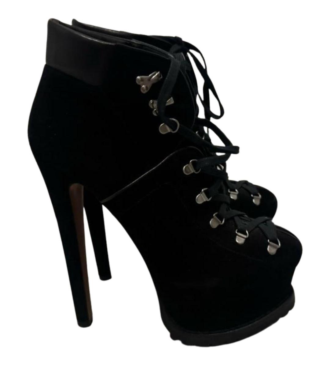 ALAIA Черные кожаные ботильоны, фото 1