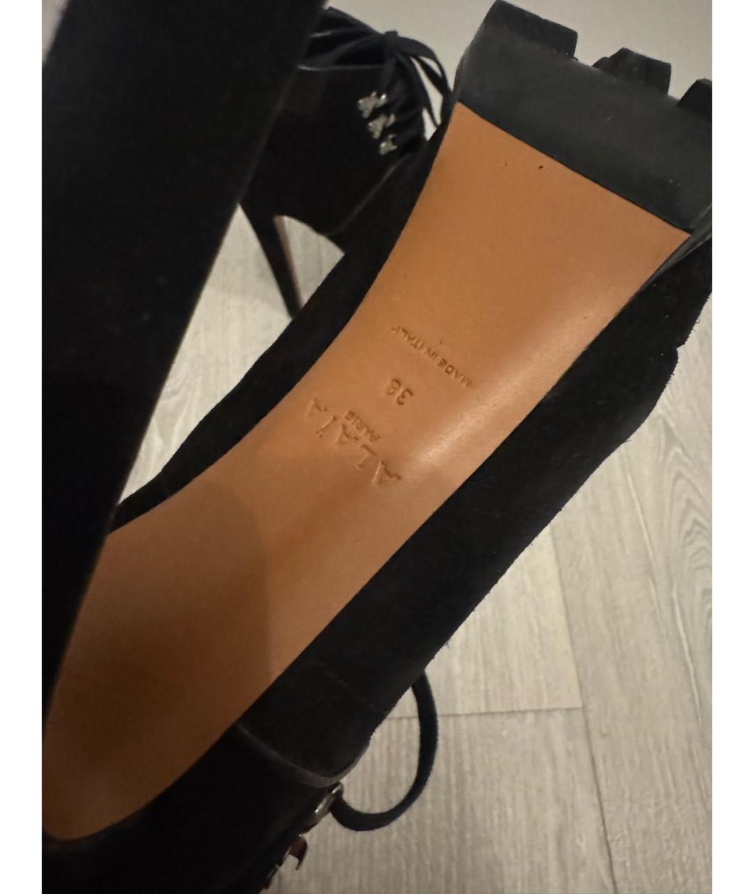 ALAIA Черные кожаные ботильоны, фото 6