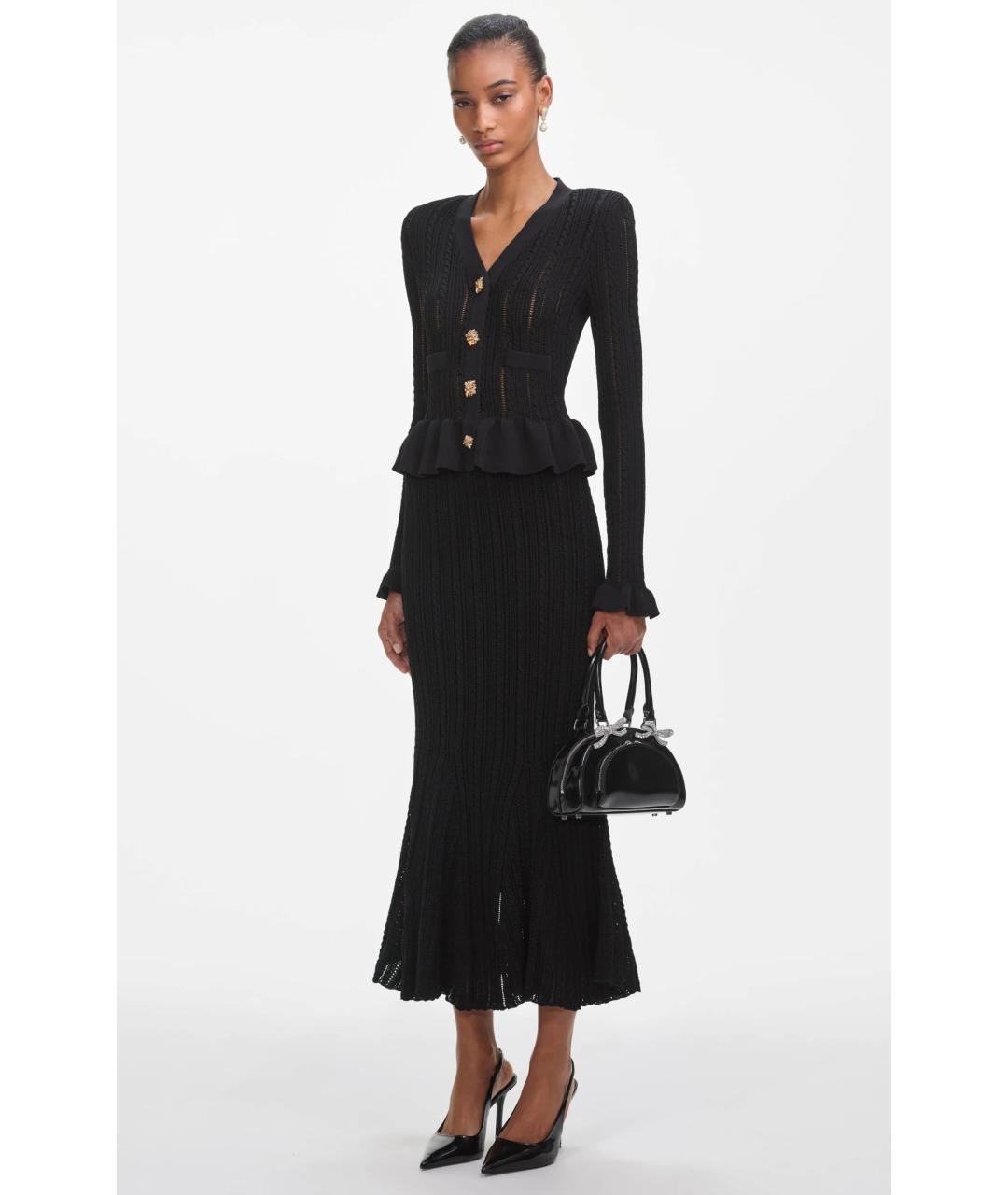 SELF-PORTRAIT Черное коктейльное платье, фото 4