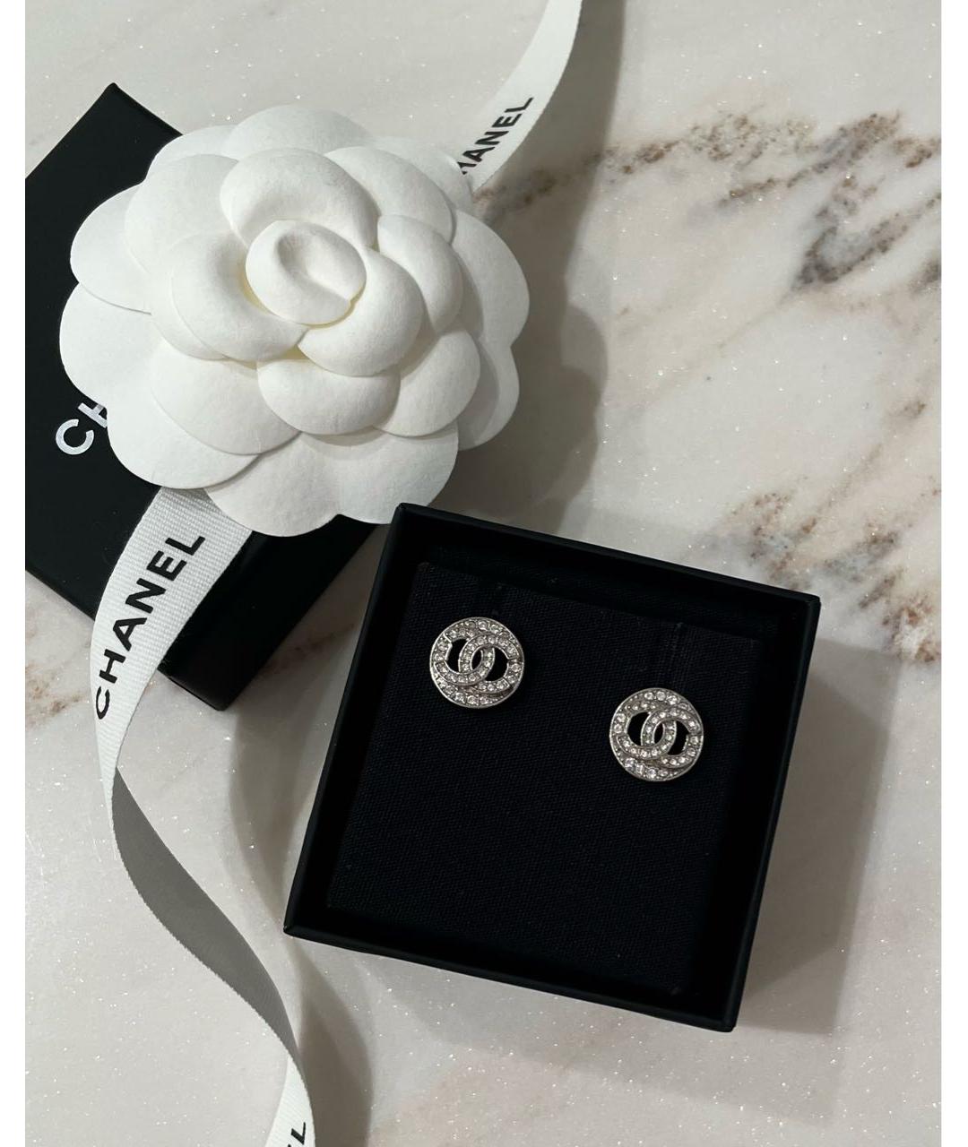 CHANEL Серебряные металлические серьги, фото 2