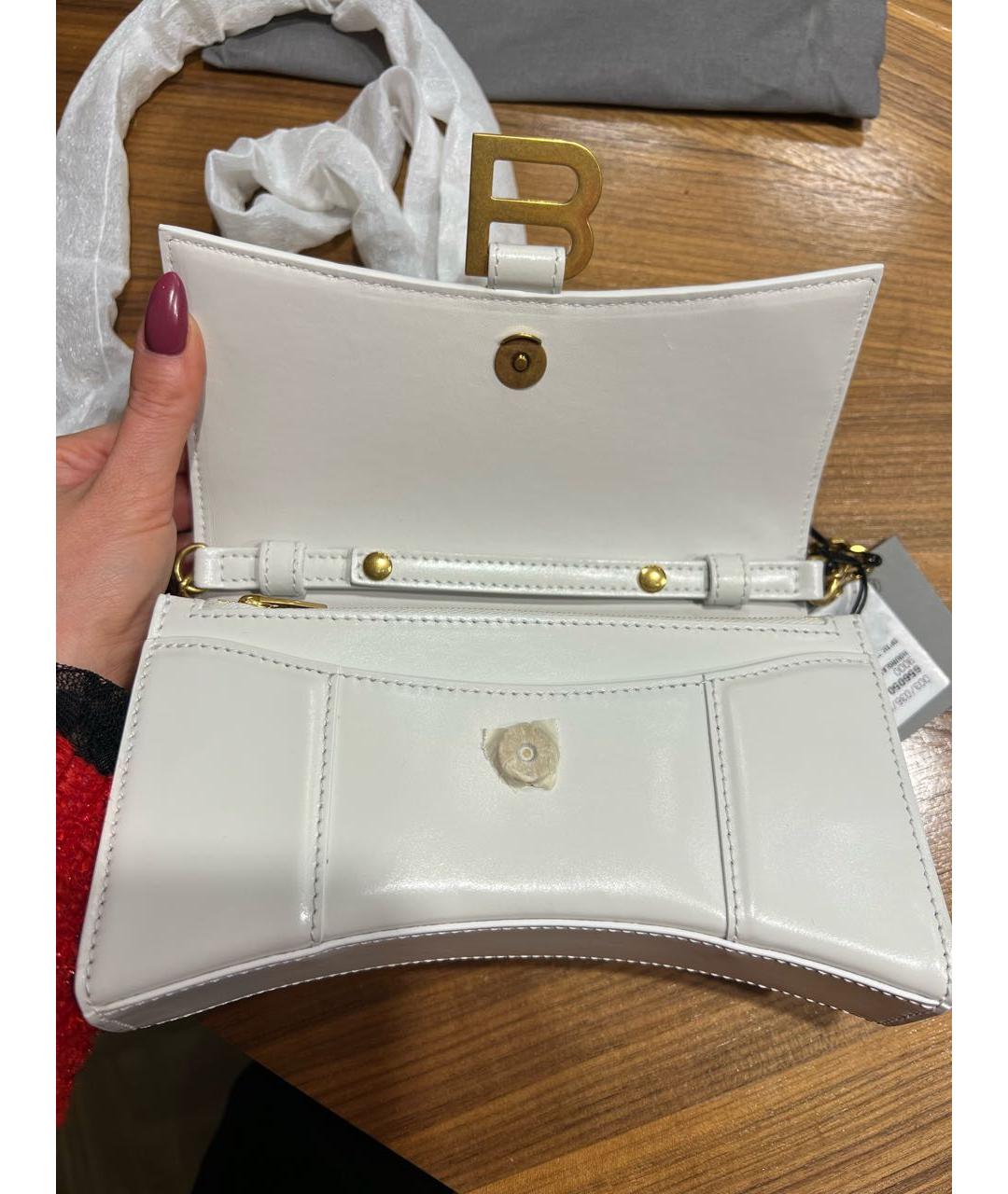 BALENCIAGA Белая кожаная сумка через плечо, фото 2