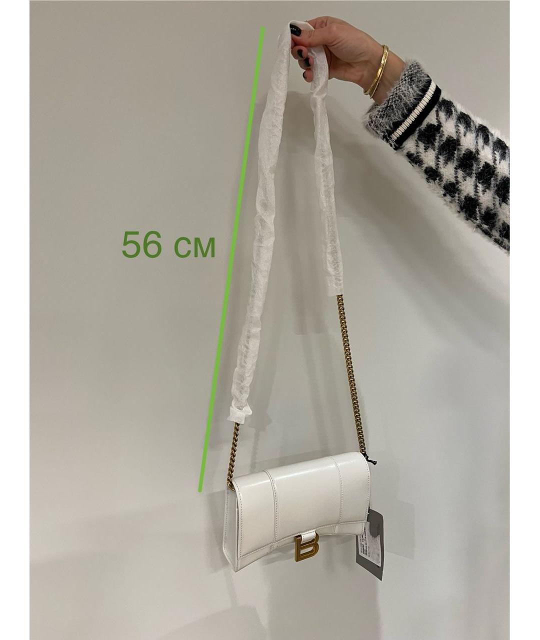 BALENCIAGA Белая кожаная сумка через плечо, фото 5
