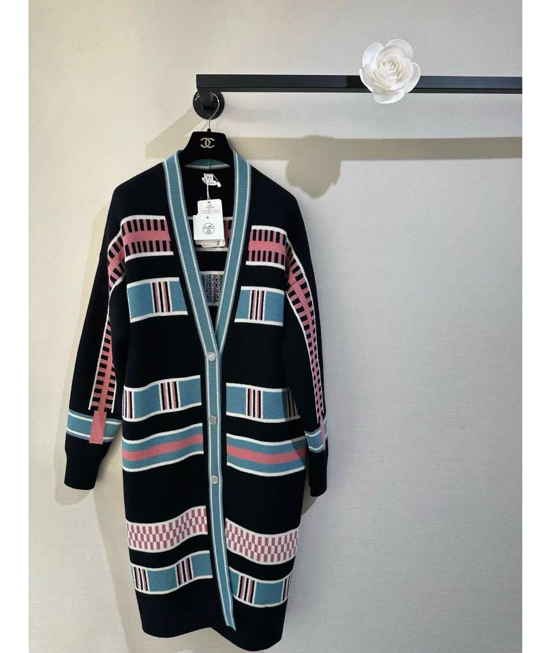 HERMES Мульти шерстяной кардиган, фото 2