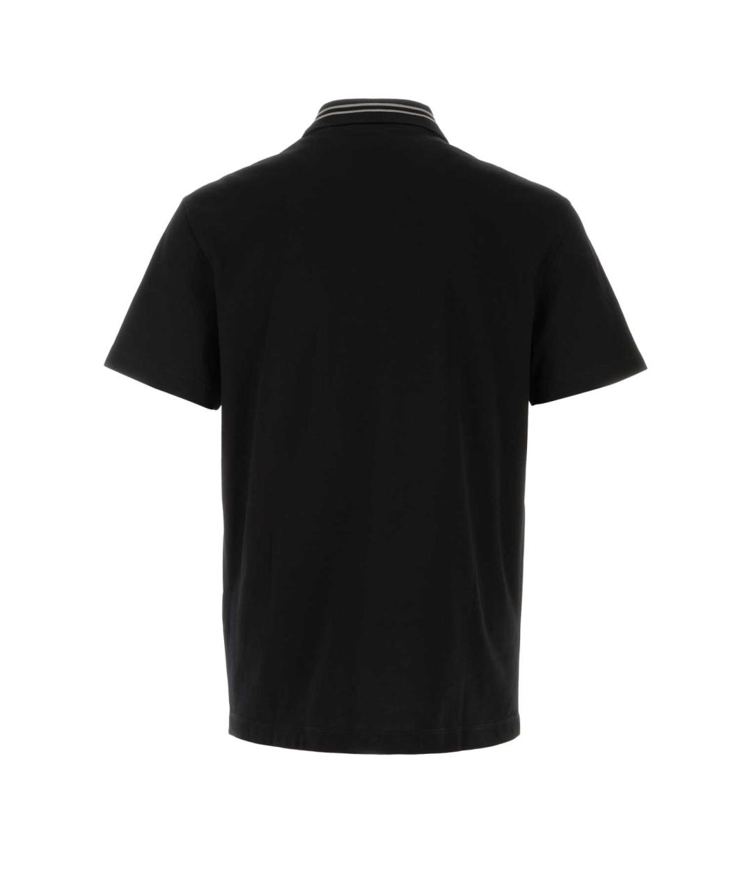 VERSACE Черное хлопковое поло с коротким рукавом, фото 2